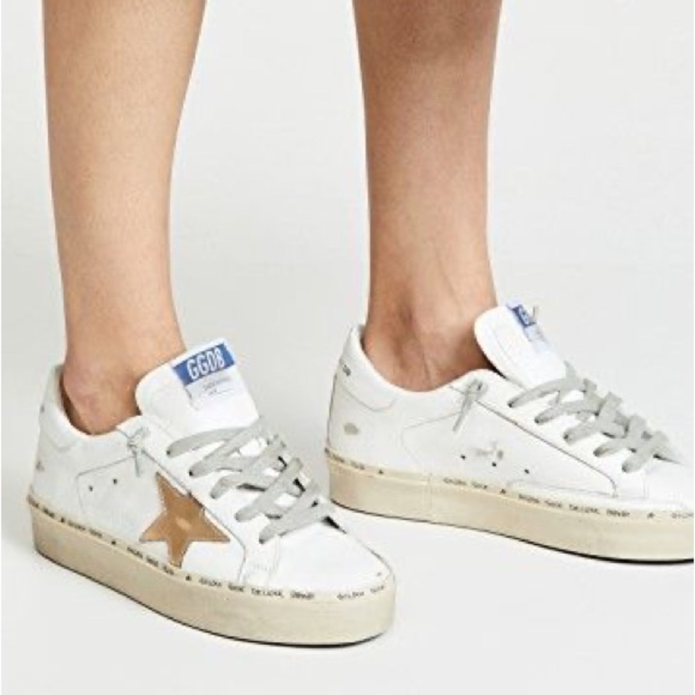 Golden Goose Hi Star ⭐️ White & Gold Size 6/36 - Picture 3 of 9